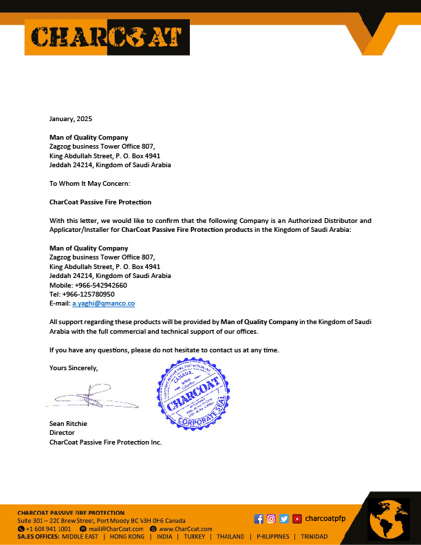 Confirmation Letter - Man of Quality Company